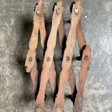 Napoleon III hinged wall-mounted coat rack in black wood