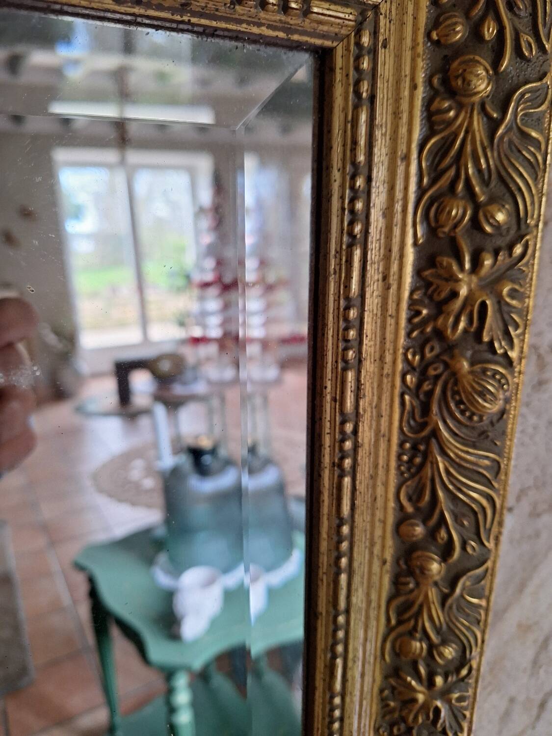 Rectangular gold mirror