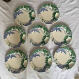 Set of 8 asparagus majolica plates