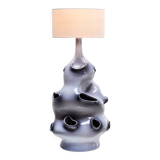 French ceramic glazed sculptural table lamp, 1970s