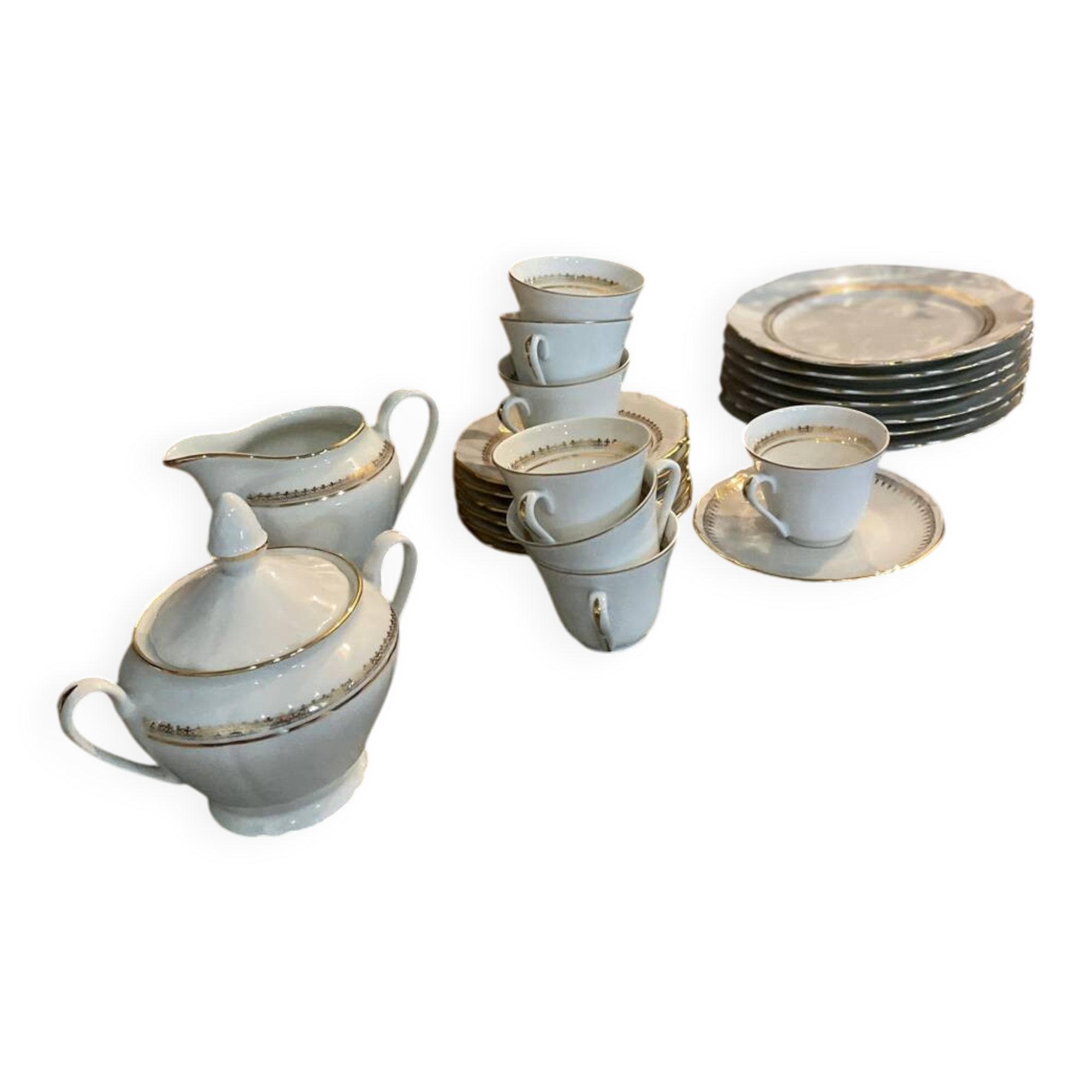 Coffee and dessert service - porcelain in Sologne