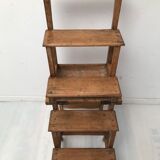 Chaise   escabeau bibliothèque en chêne années 50-60