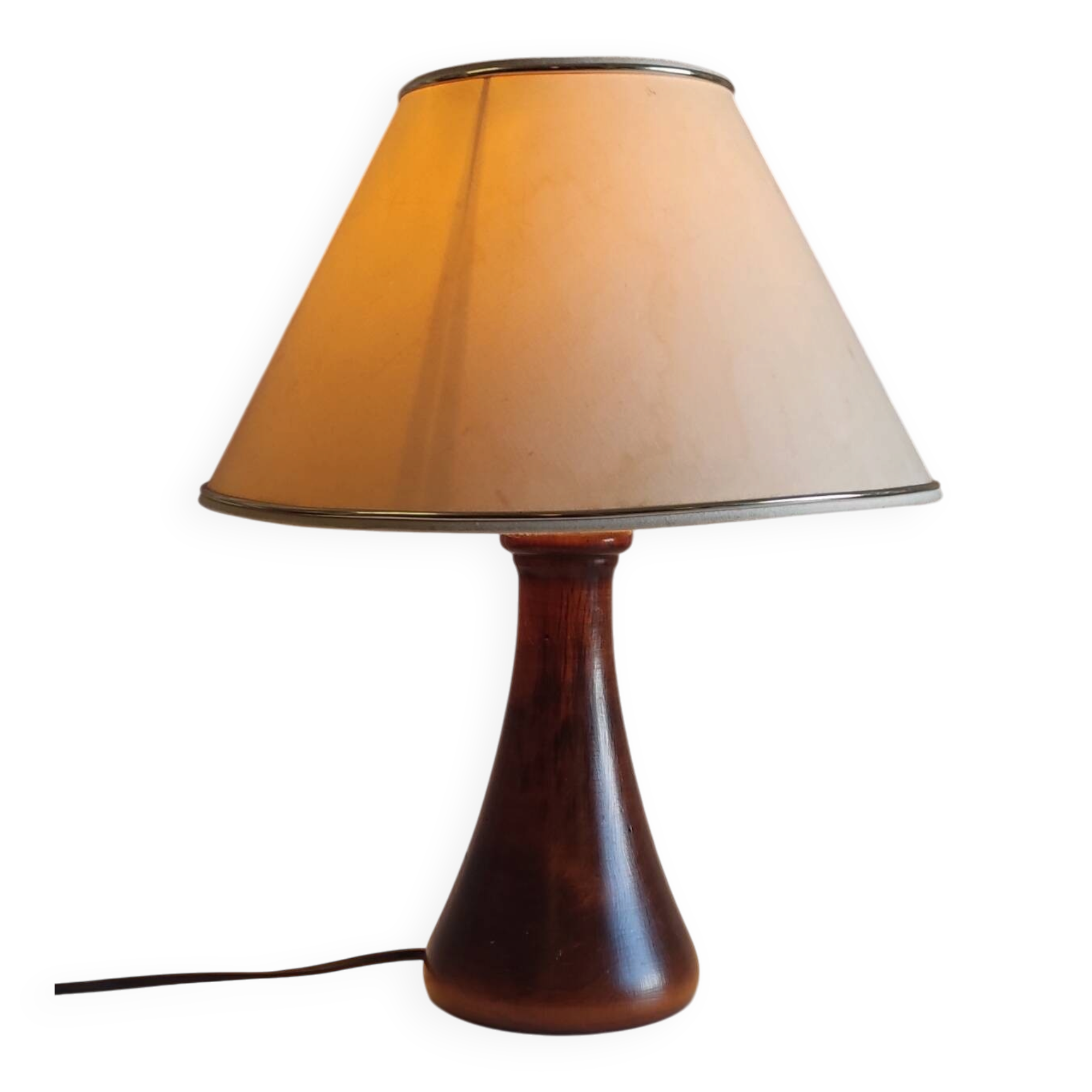 Pied de lampe à poser en bois massif style scandinave - mid. XXeme