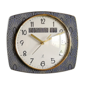 Horloge vintage pendule murale silencieuse "jaz bleu doré"