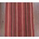 Vintage Turkish hand-knotted wool cotton red kilim runner rug 75x312