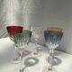 Suite of five crystal standing glasses color