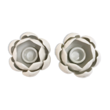 Duo of porcelain candlesticks