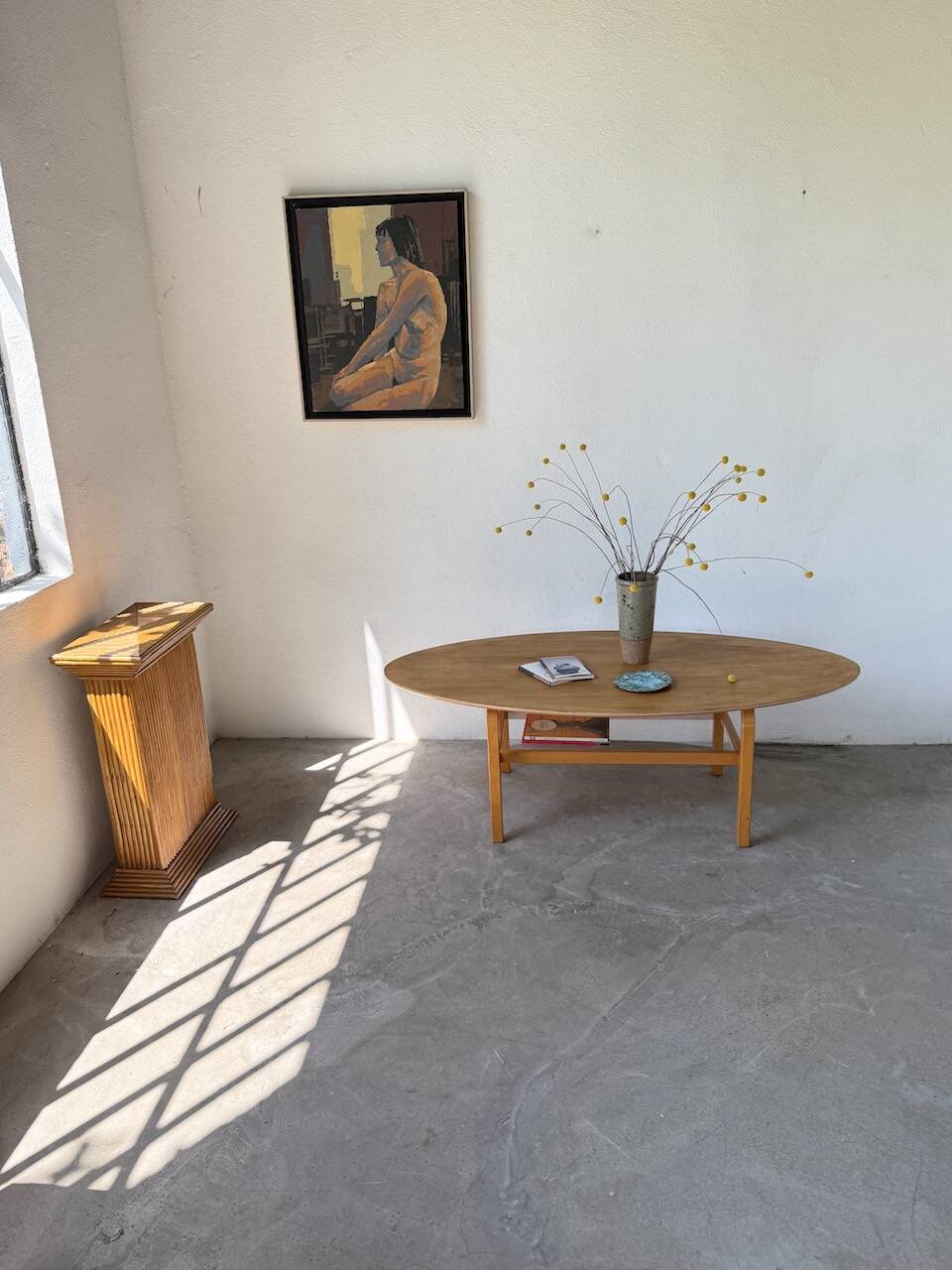 Oval coffee table beech 1980 Aalto Ikea