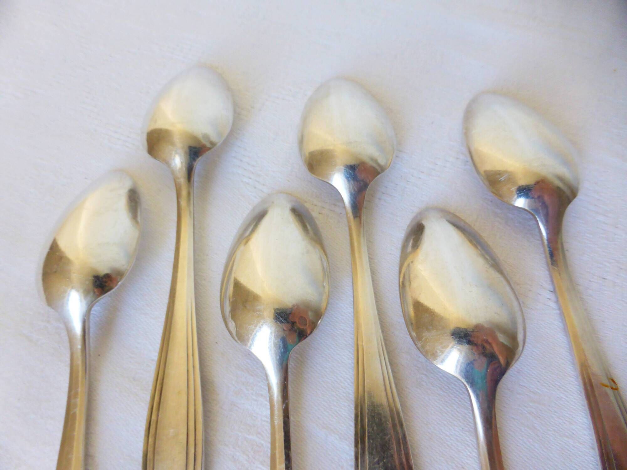 6 Apollo teaspoons in punched silver metal 2106241