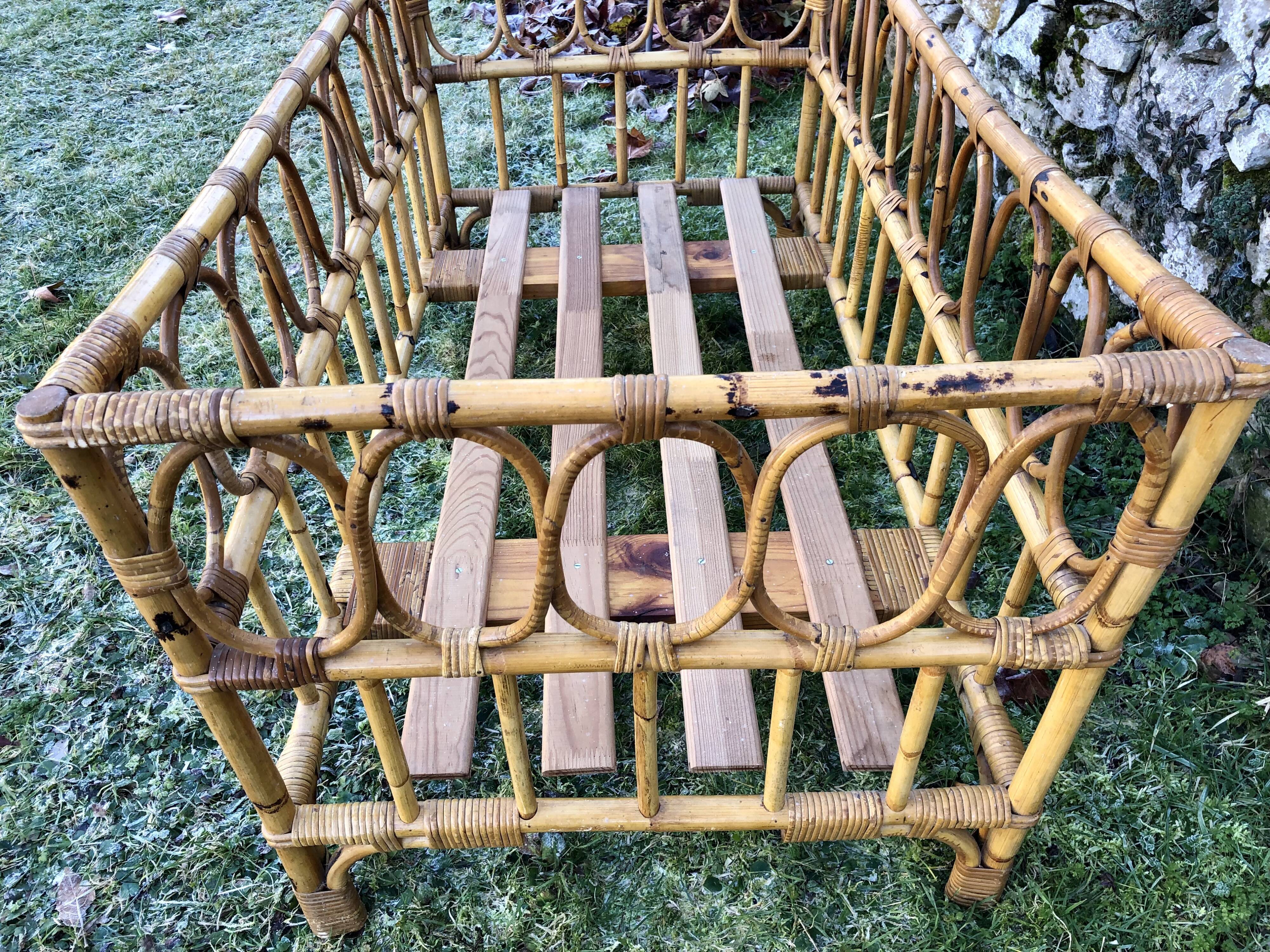 Children's rattan bed