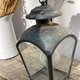 Antique lantern suspension in brass and glass