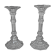 Paire de bougeoirs en verre
