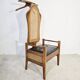 Chaise de hall en bois dur vintage avec rangement caché et porte-vêtements – Canne B