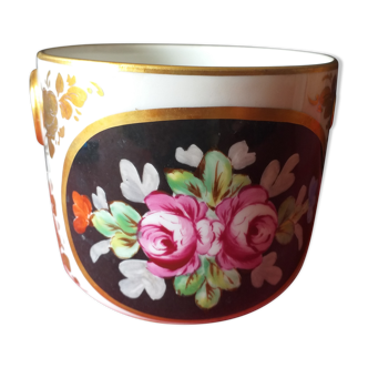 Porcelain planter decorates Paris polychrome flowers or Mehun Albert Pillivuyt