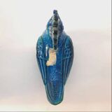 Pair of vintage peacock statues, Aldo Londi for Bitossi, Rimini blu series.