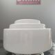 Old white opaline skyscraper ceiling light Ø 25 cm art deco 1930