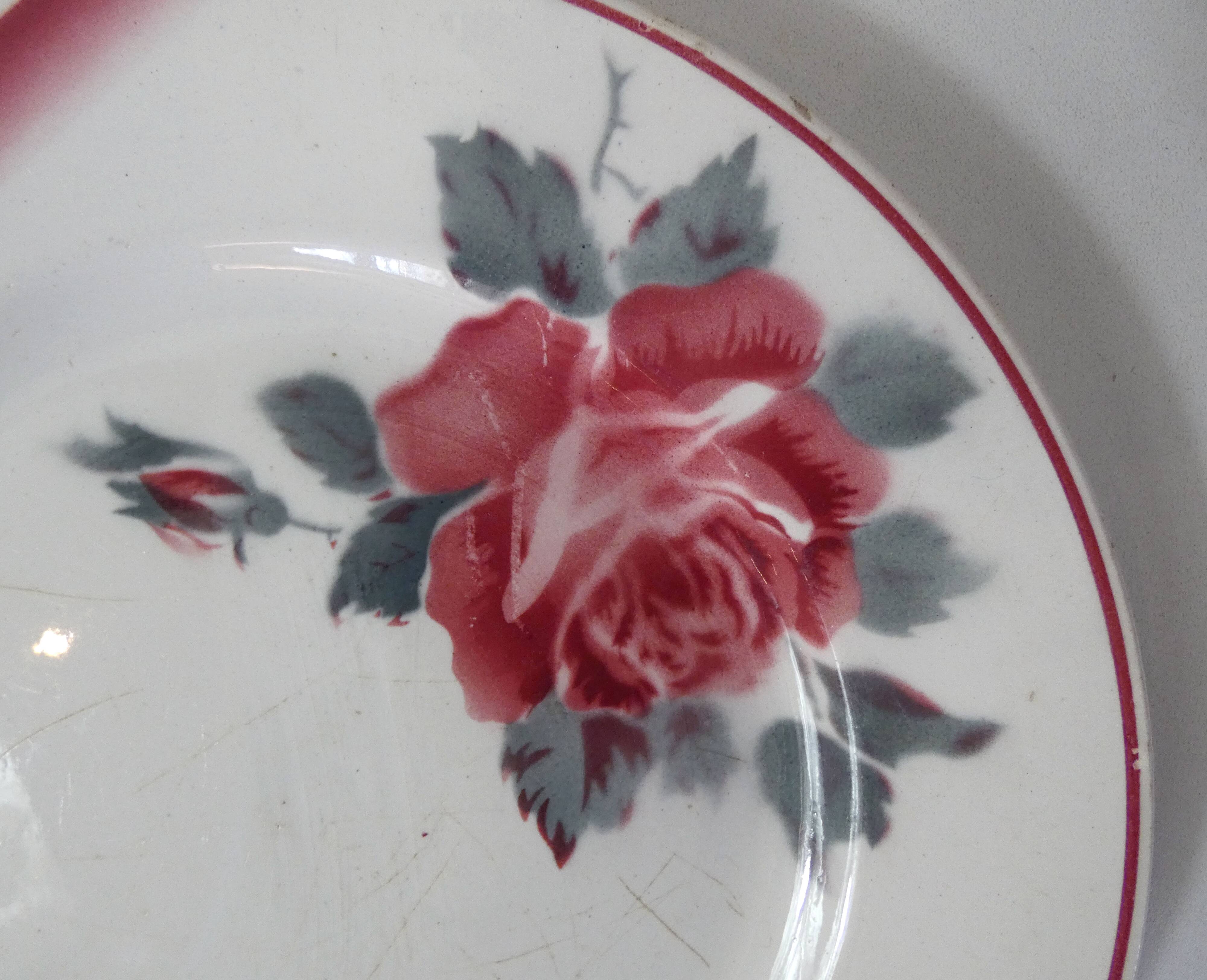 Digoin sarreguemines 2 flat plates la rose