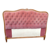 tete de lit ancienne en bois et tissu