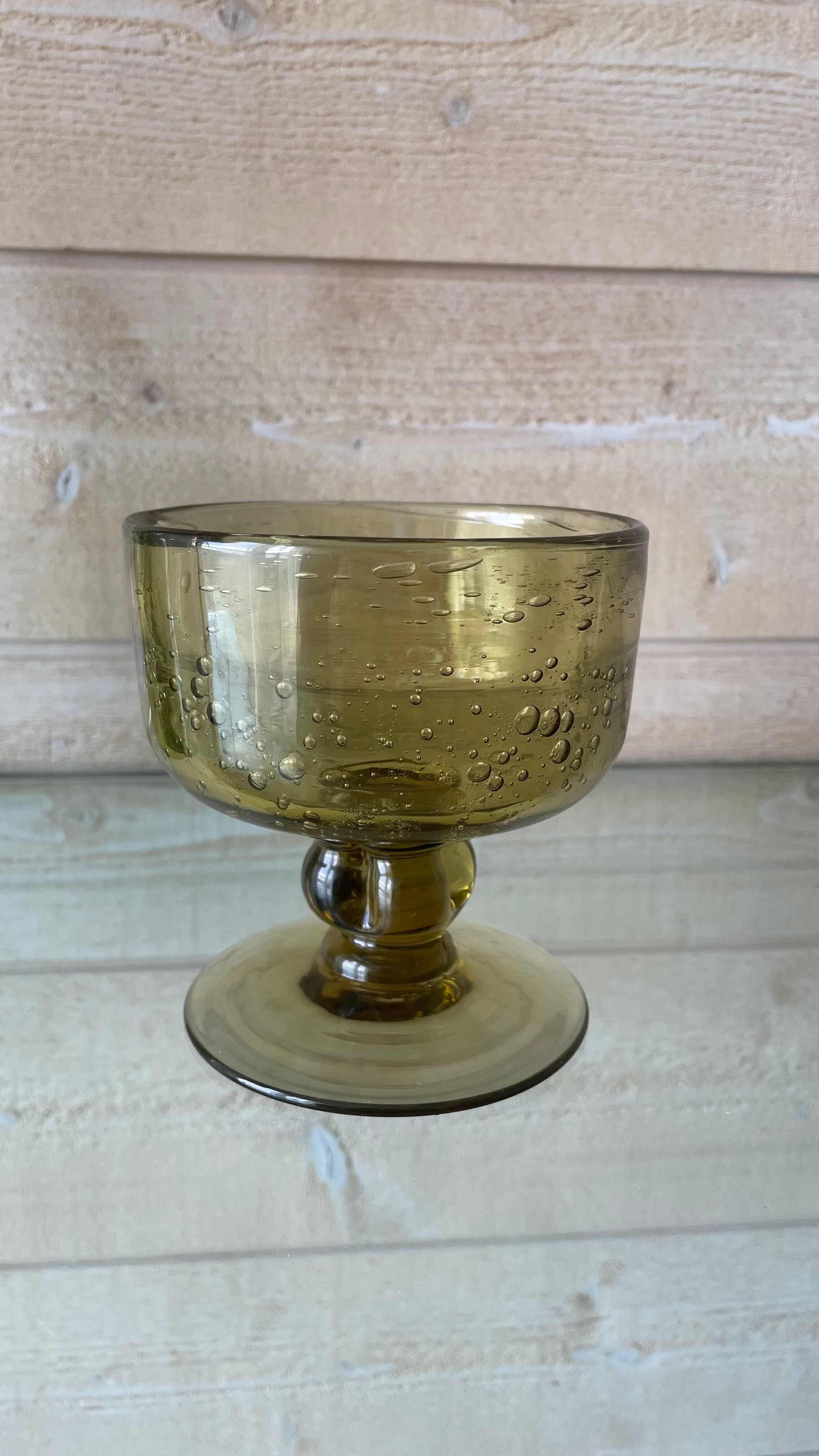 Glass - biot bowl in blown and bubbled glass