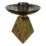 Triangle silver metal candle holder