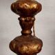 Antique 18th century candlestick lamp, gilded wood, electrified