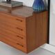 Modular shelving Kai Kristiansen, teak veneer, Danish design 1960s