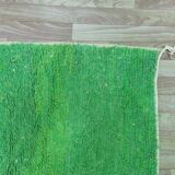 Handmade pure wool Moroccan rug, green, size 1.5/2.5 m.