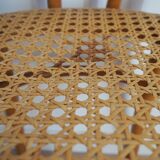 4 chaises de bistrot en bois et cannage