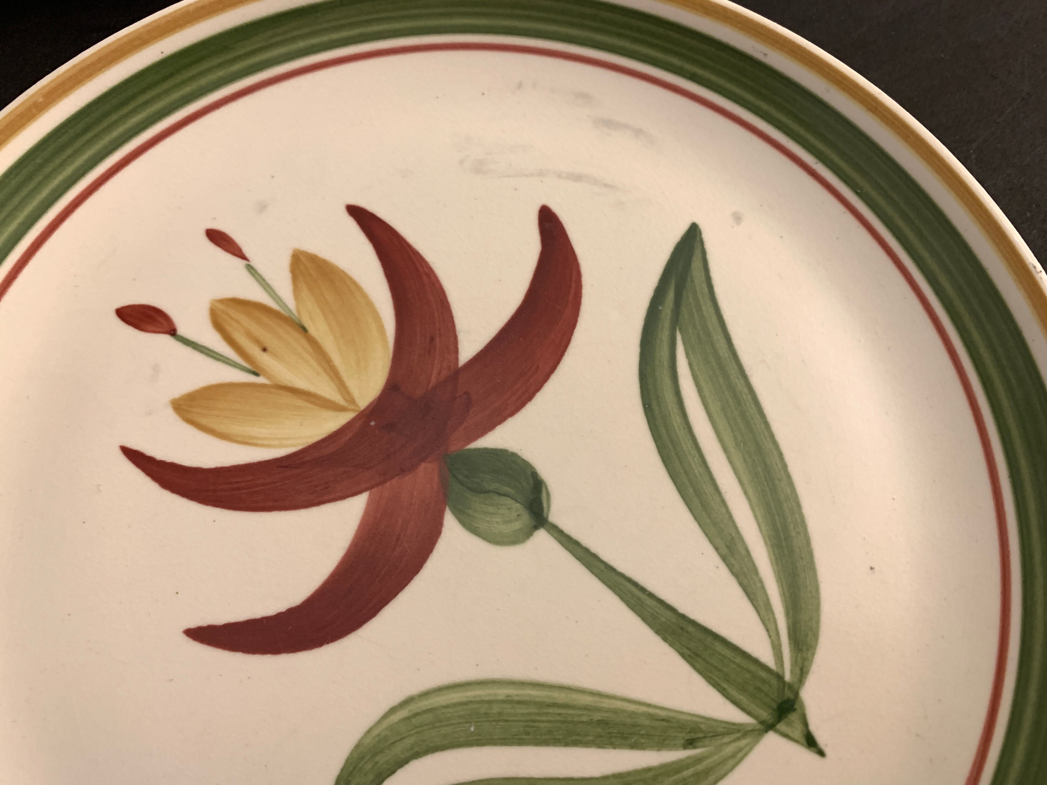 10 Longchamp dessert plates, floral model