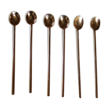 6 golden cocktail spoons
