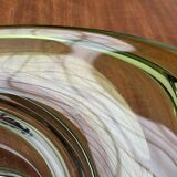 Mid-century modern crystal fruit bowl by Rene Delvenne for Val Saint Lambert, Belgium, 1960s.