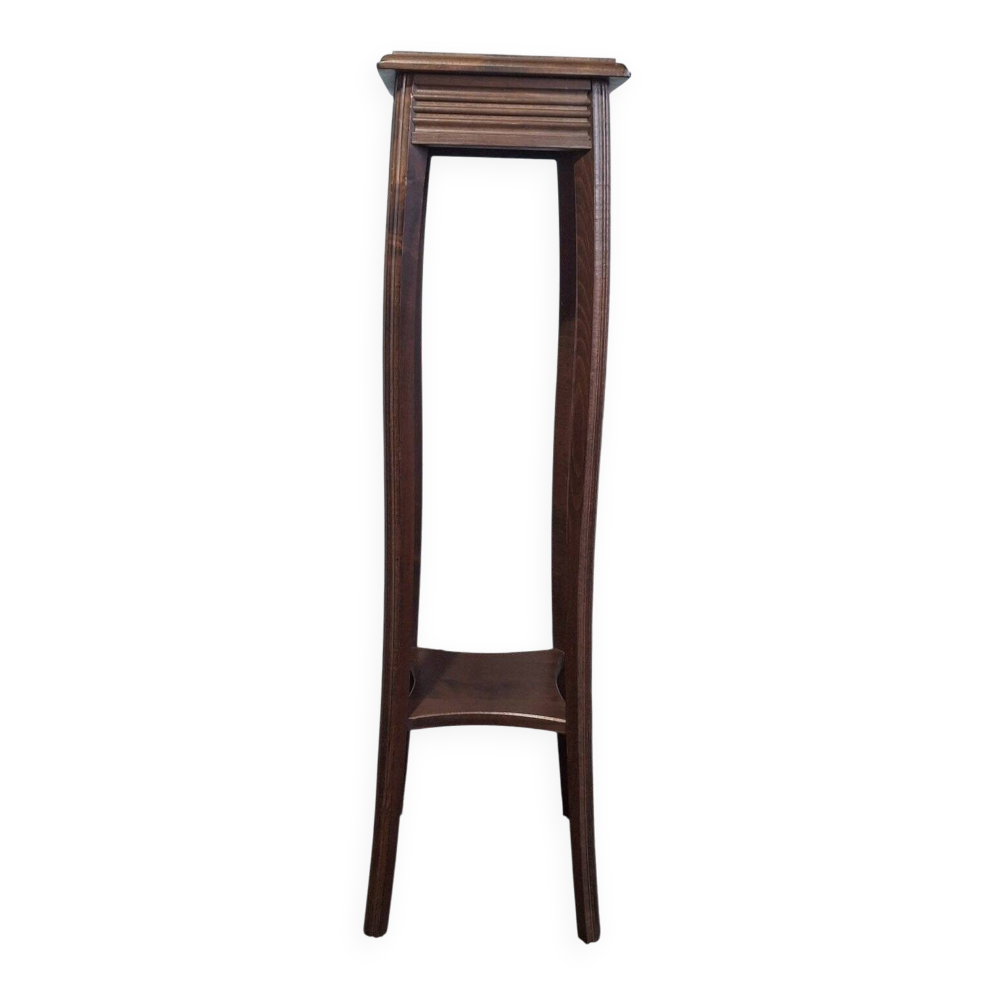 Two-tier plant stand in the English Arts & Crafts style circa 1900.