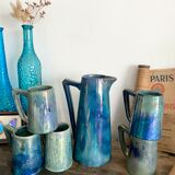 Rambervillers stoneware pitcher and cups