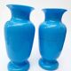 Pair of blue opaline vases