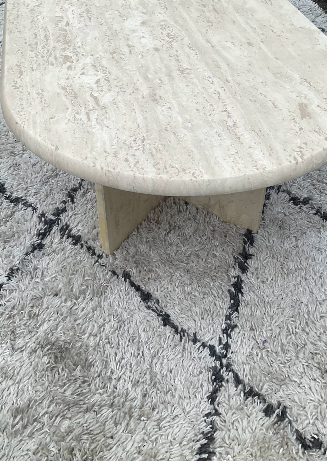 Travertine coffee table, 1970s.