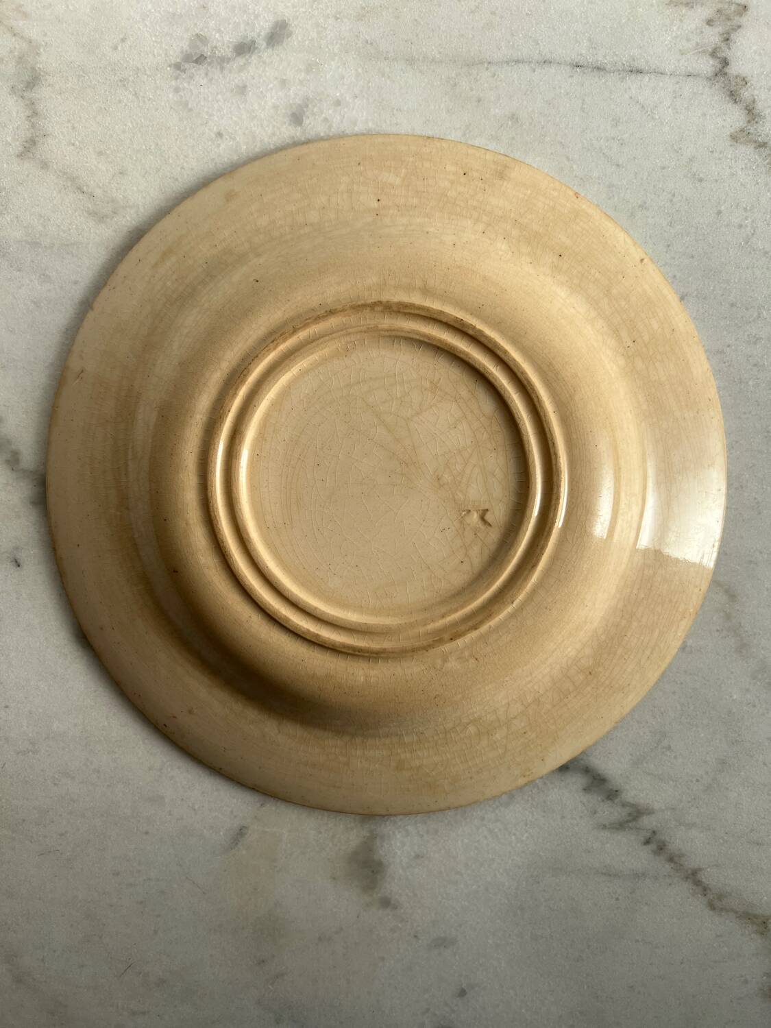 Hollow plate ironstone Gien capusine 1862