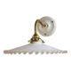Wall light in white opaline glass, with ceramic and brass support