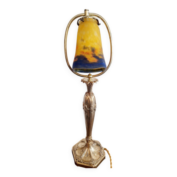 Lampe art nouveau bronze doré signée Muller Frères
