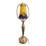 Art nouveau gilded bronze lamp signed Muller Frères
