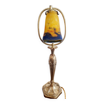 Lampe art nouveau bronze doré signée Muller Frères