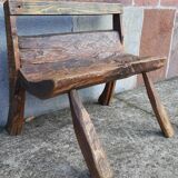 Brutalist folk art bench