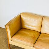 Vintage Scandinavian leather sofa Stoby 1960