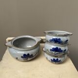 Set of 3 bowls + 1 large vintage ceramic pot