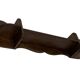 Vintage wooden wall shelve rack bookshelf in dark oak wood minimalist