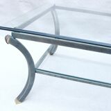 Vintage coffee table, metal and glass, Pierre Vandel