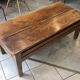 Rustic farmhouse coffee table made of solid wood with 2 drawers from the 1930s.