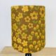 Black turned wood lamp seventies flower lampshade