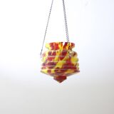 Art deco spatter glass pendant planter, Bohemia 1930s.