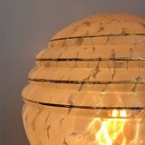 Vintage globe table lamp in pink Clichy glass