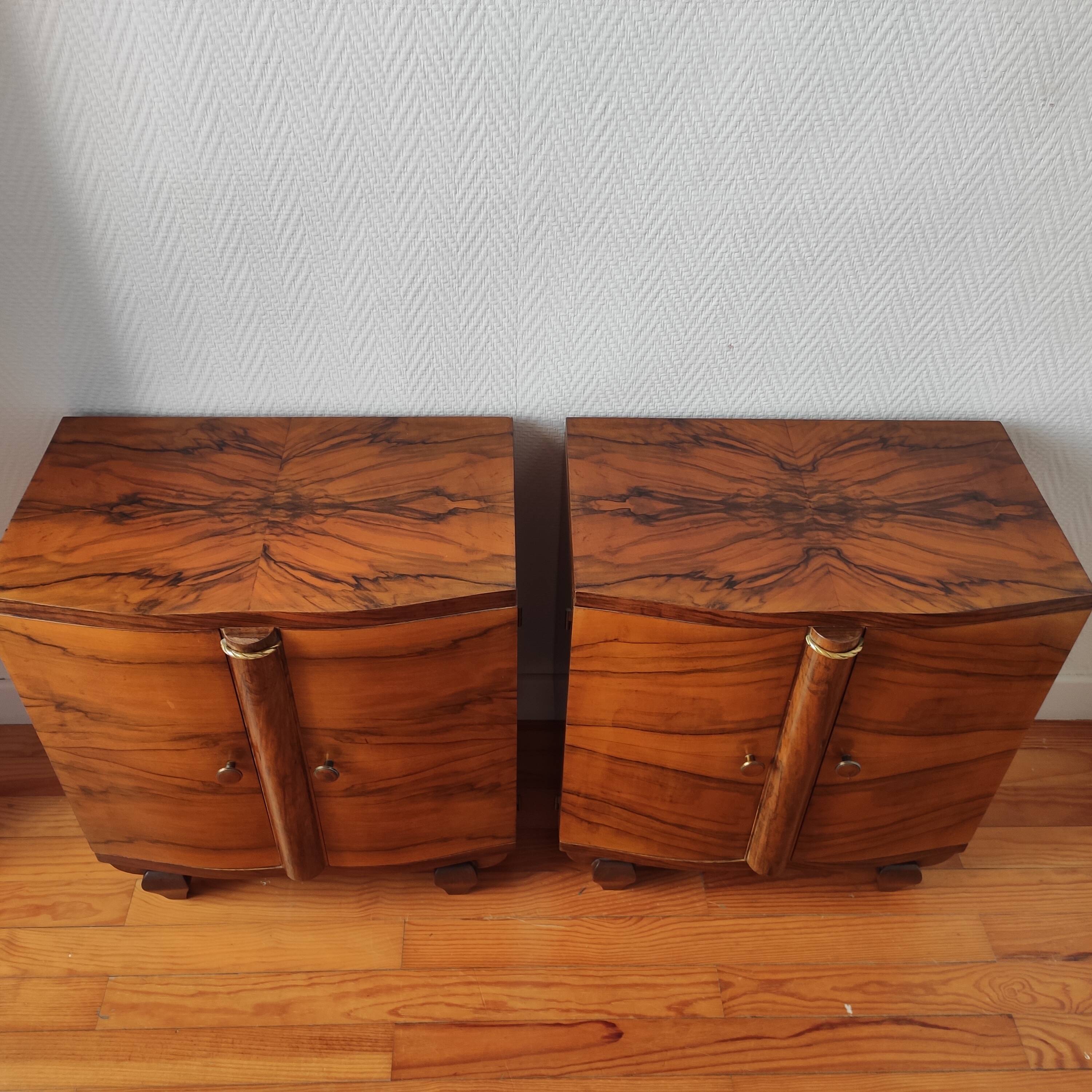 Pair of art deco bedside tables